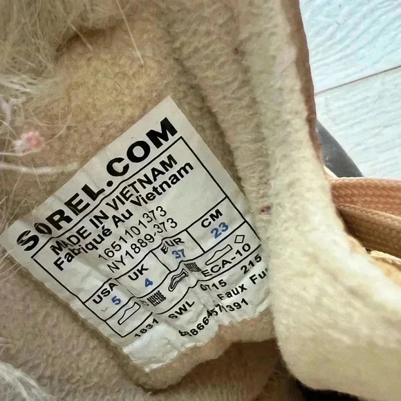 Sorel Joan of Arctic Faux Fur Lined Brown Tan Suede Boots Size 5 - Picture 7 of 8